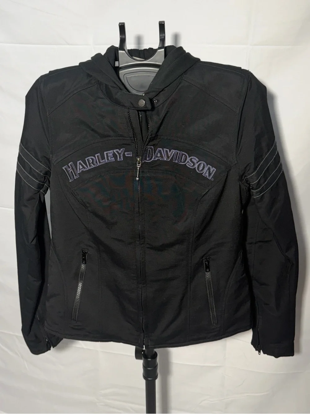 Harley-Davidson Black Women's Zip Hoodie Riding Jacket